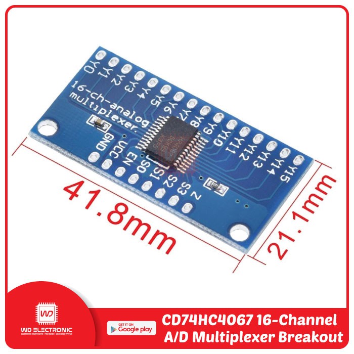 CD74HC4067 16-Channel Analog Digital Multiplexer Breakout board