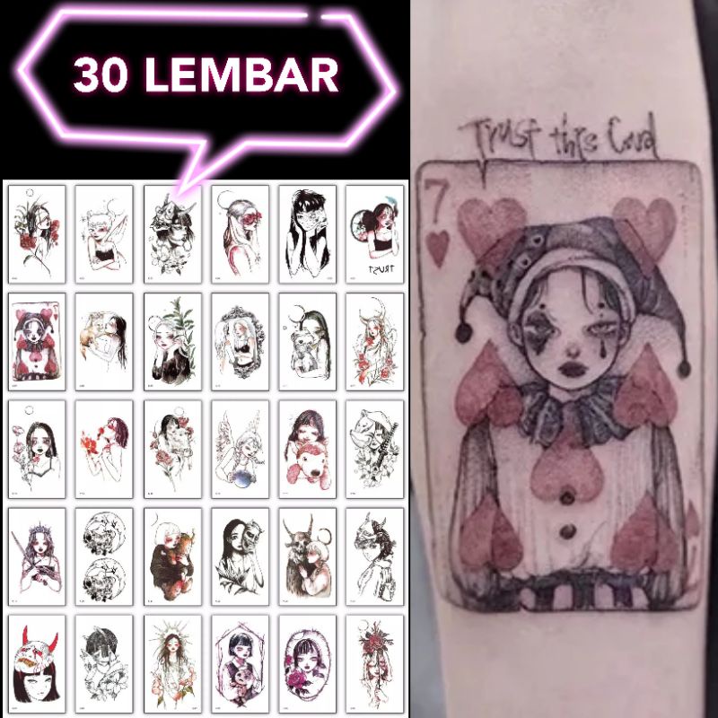 30 LEMBAR tatto temporary cewe cute 2