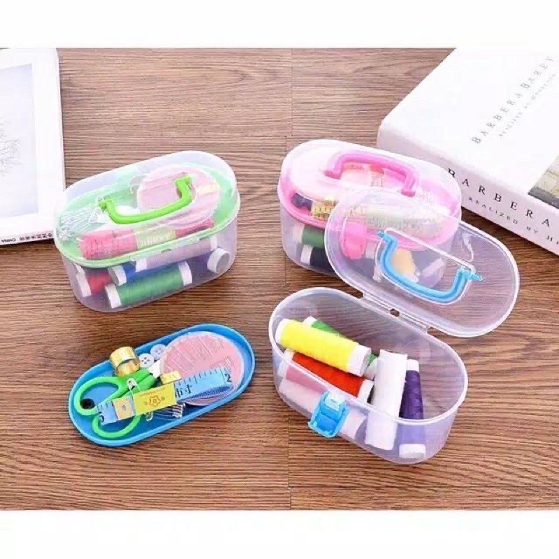 Set Alat Jahit Peralatan Menjahit Lengkap Benang Jarum Gunting Mini Sewing Box Kit