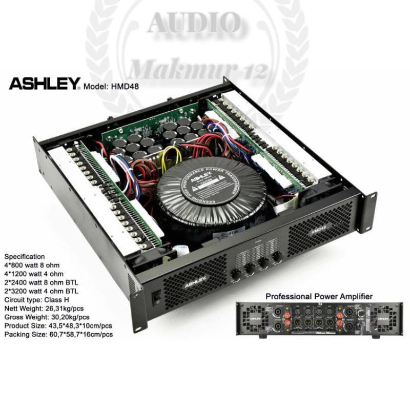 power amplifier Ashley HMD48 HMD 48 4 channel original