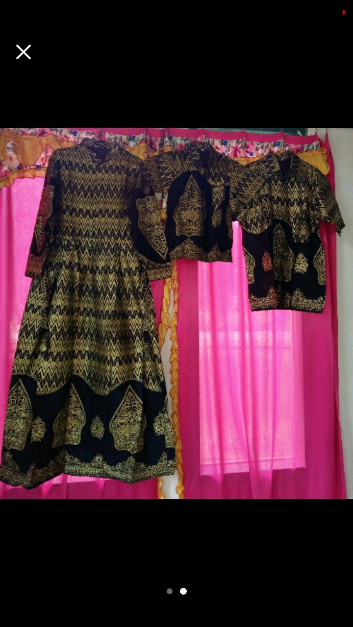 Batik Couple Keluarga•sania Ruffle Ori Ndoro Jowi Motif Wayang Prada