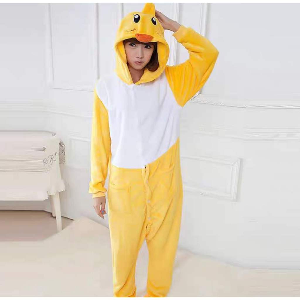 BAJU ONESIE KOSTUM DUCK BEBEK PIYAMA KIGURUMI COSPLAY BAJU TIDUR IMPOR