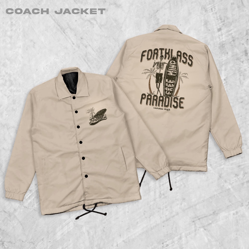 Fortglass Paradise Coach Jaket Pria Outwear Unisex Parasut