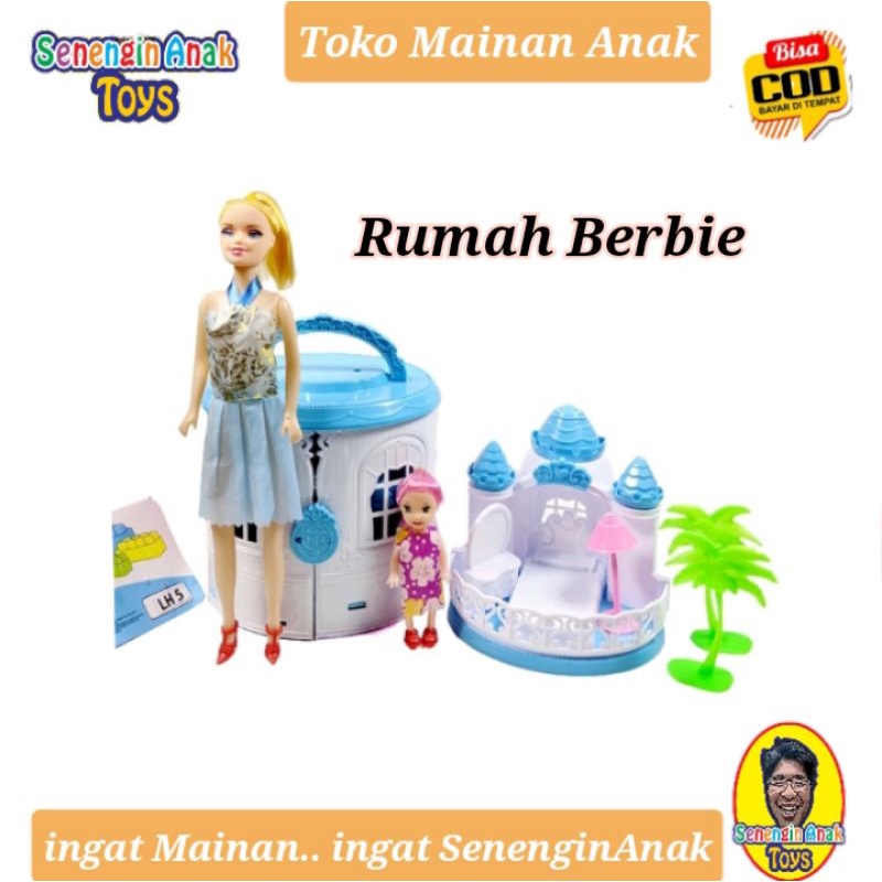 Mainan Kastil Rumah Berbie Murah ada berbie kecil - SenenginAnak