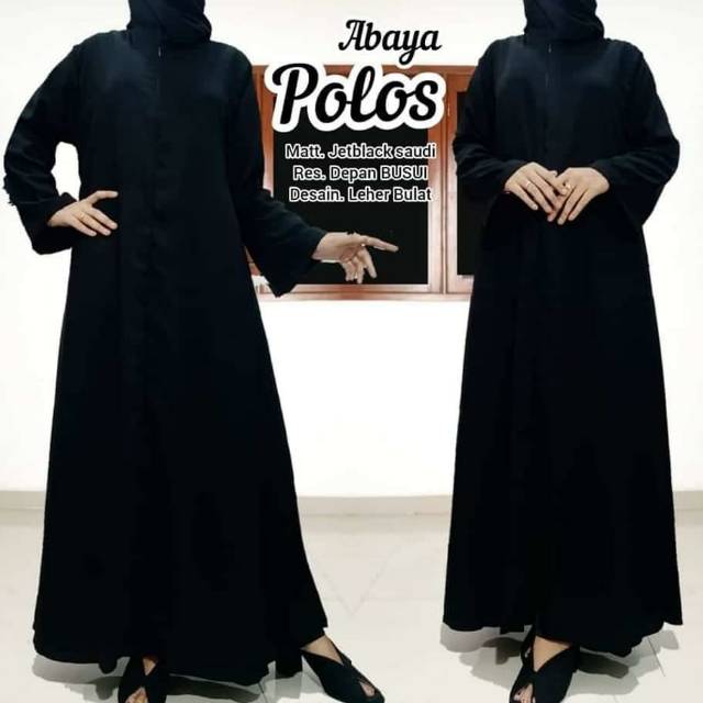 Abaya Gamis Hitam Maxy Dress Muslim Wanita Fashion Muslim Abaya Polos
