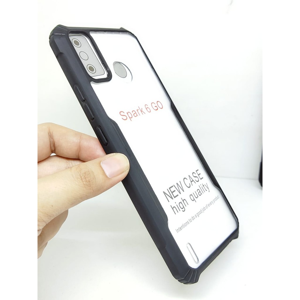 Anti Shocking Tecno Spark 10/Spark 10 Pro/Spark GO 2023/Spark 5 Pro/Spark 7/Spark 7 NFC/Spark 6 Go/8C Hardcase List Hitam Acrylic Case