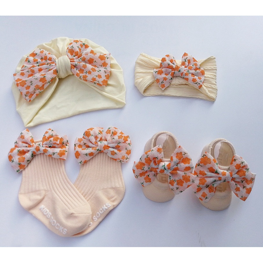 Bandana Bayi Korea Anak Perempuan 1 Set 4 Pcs Aksesoris Rambut Balita Lucu Import AK237