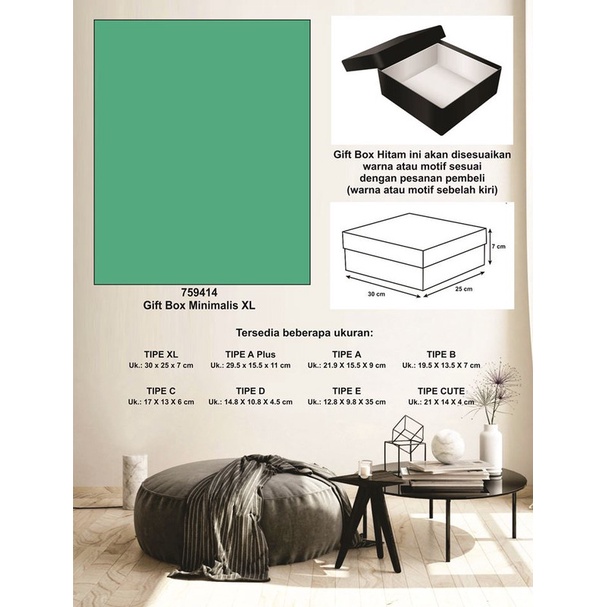 

Kotak kado/Kotak Hadiah/Box Minimalis XL-Spectra Light Green-A