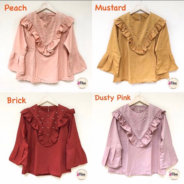 Blouse lengan panjang / blouse hijaber / blouse linen / blouse wanita murah / blouse muslimah / 1313