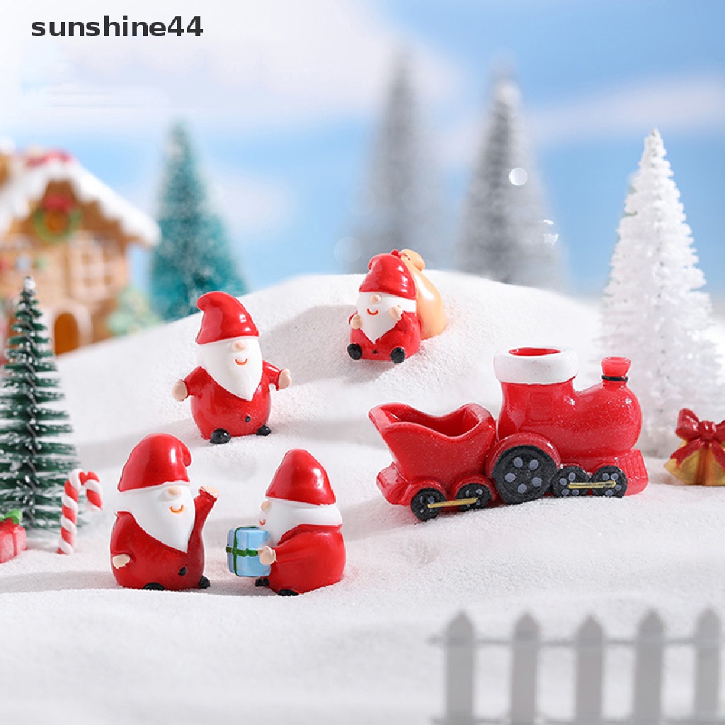 Sunshine 1PC Miniatur Santa Claus / Snowman Bahan Resin Untuk Dekorasi Lansekap Mikro