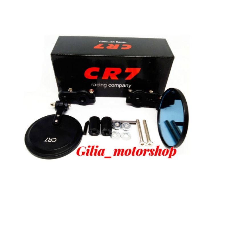 Spion Jepit Stang Supermoto CR7 Universal Motor Spion Bar End Stang CNC Kaca Biru Bisa Jepit di Stang Bisa Di Ujung Cr7