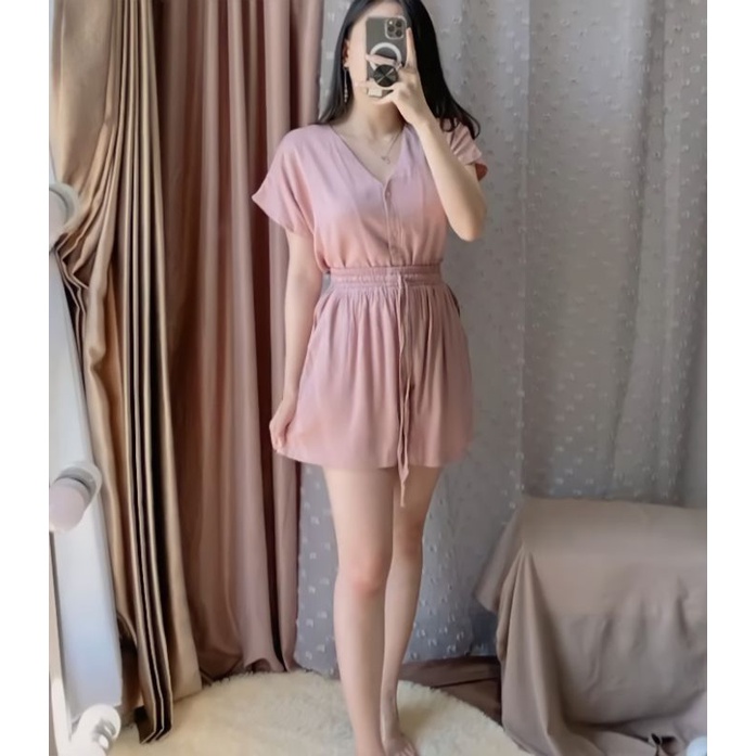 PIYAMA | SETELAN WANITA  | BABYDOLL | BAJU TIDUR WANITA | PIYAMA WANITA | PIYAMA PENDEK-Pink