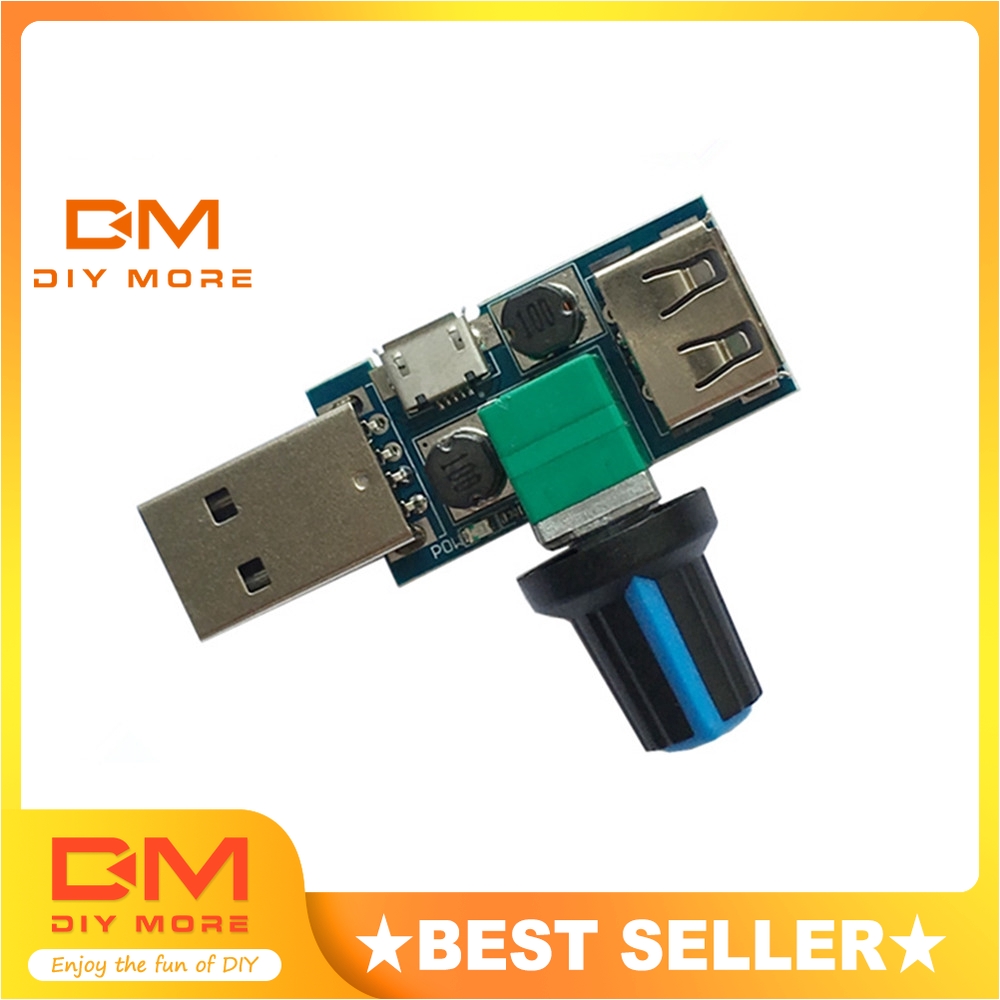 Diymore Cod Usb Fan Stepless Speed Controller 412v Regulator Speed Variable Switch Module Shopee Indonesia