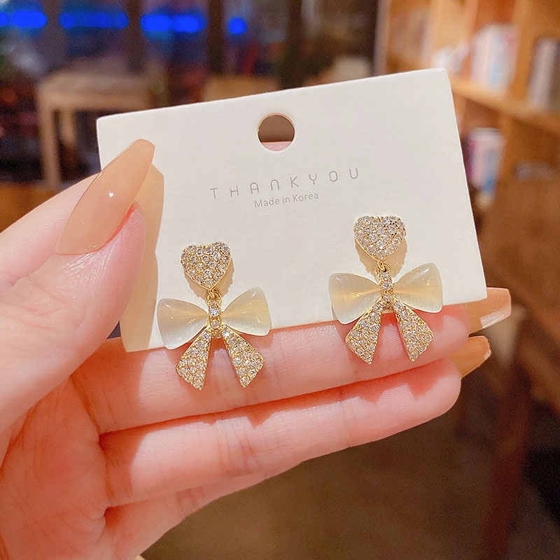 Anting Tusuk Sterling silver 925 Desain Pita Hias Batu Opalberlian Mewah Untuk Wanita