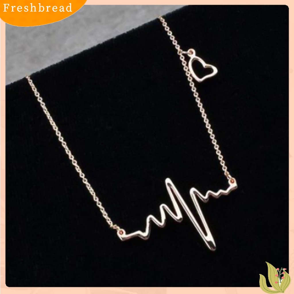 【Fresh】❀Women Fashion ECG Love Heart Pendant Necklace Charm Clavicle Chain Jewelry Gift