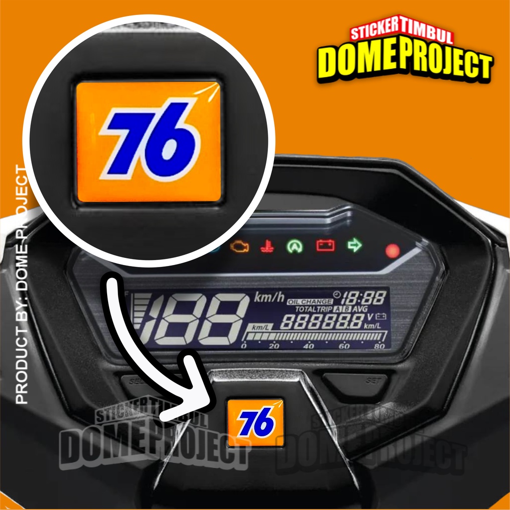 EMBLEM SPIDOMETER HONDA LOGO 76 STIKER TIMBUL AKSESORIS MOTOR STICKER SPEEDOMETER