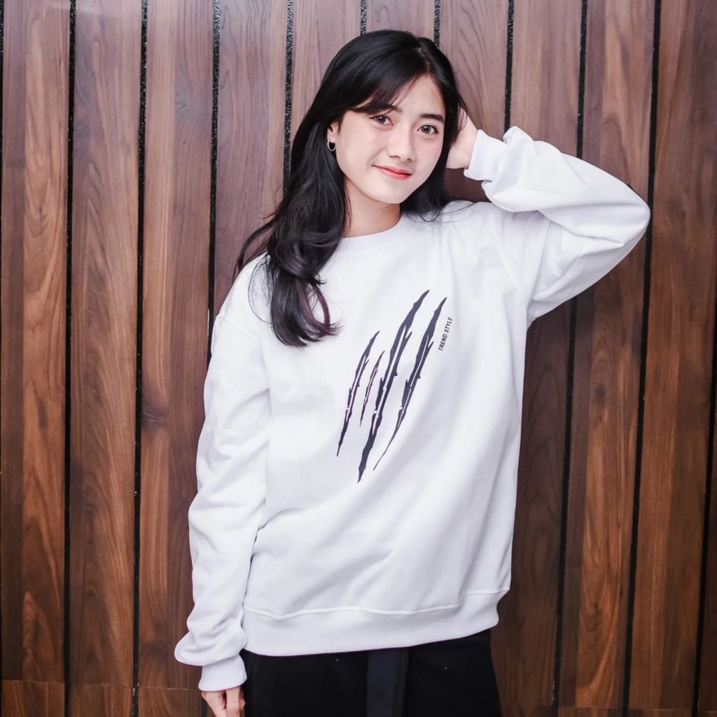 CAKRA Jacket Oversize Sweater Crewneck Oblong Pria Wanita OOTD Casual Desain Simpel Korean Style