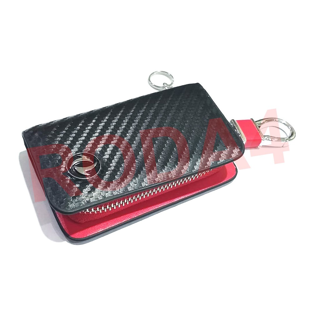 Dompet STNK Mobil Logo DFSK Motif Carbon