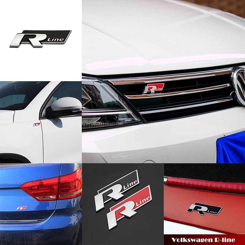 {LUCKID}Car Trunk Metal Rline R-LINE Emblem Badge Sticker For VW CC GTI Passat