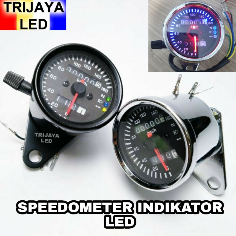Speedometer Kilometer Plus Indikator Led RX King MegaPro Vixion Universal Speedmeter Bulat Variasi K
