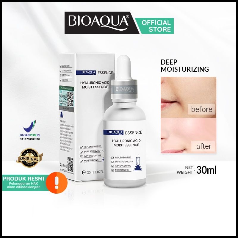 【BPOM】BIOAQUA Serum Moisturizing Essence 30ml Niacinamide/Hyaluronic Acid/Acne Care