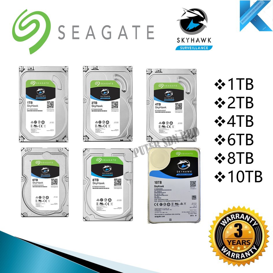 Seagate SKYHAWK Hard disk 6TB 8TB 10TB Surveillance HDD