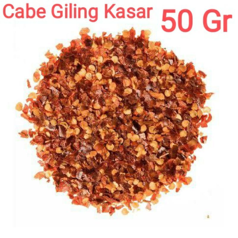 Cabe lombok cabai kering giling kasar pedas hot chili flakes 50 gram oil bumbu dimsum