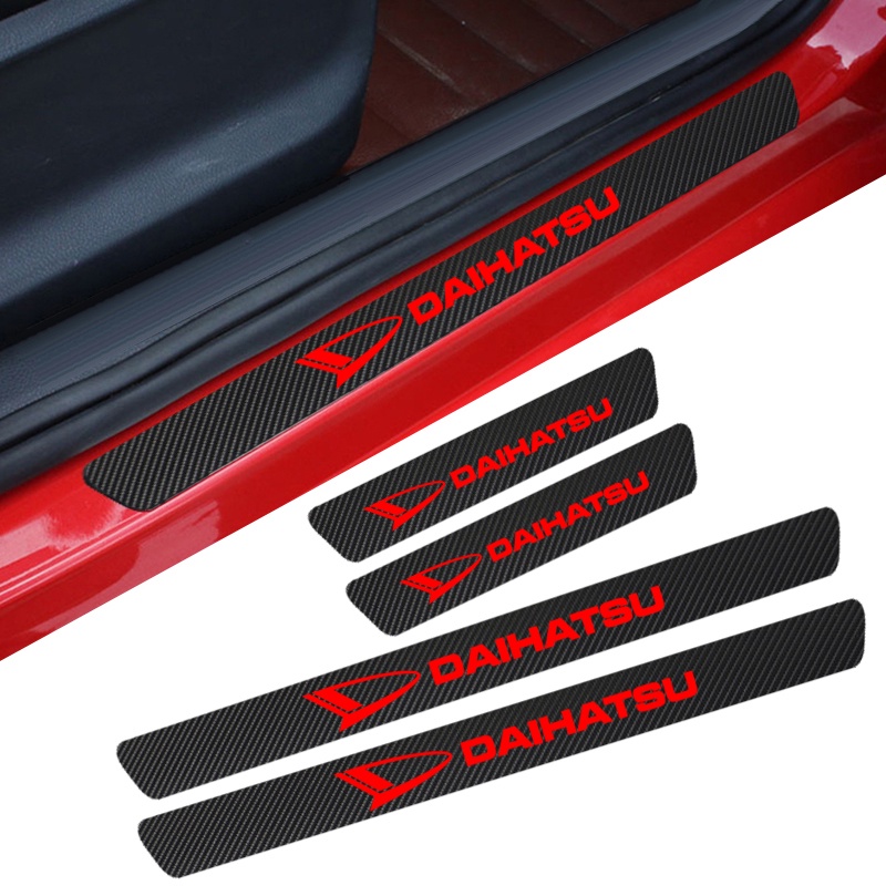 4pcs Stiker Pelindung Pintu Mobil Bahan Karbon Untuk Daihatsu Rocky Taruna Tomotif Ayla Ceria Classy