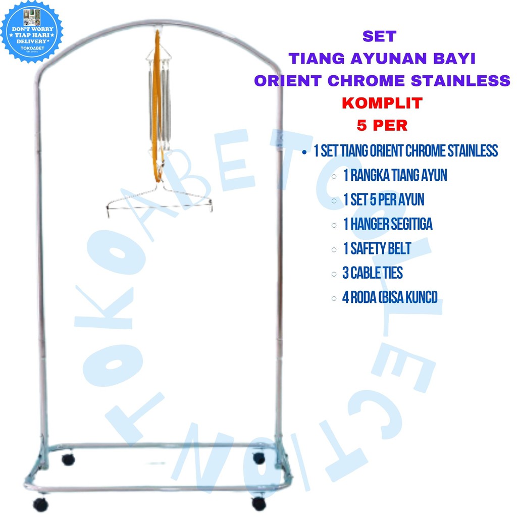 RANGKA AYUNAN BAYI DAN ANAK TIANG AYUNAN BAYI CHROME STAINLESS VARIASI MERK ORIENT TOKOABET