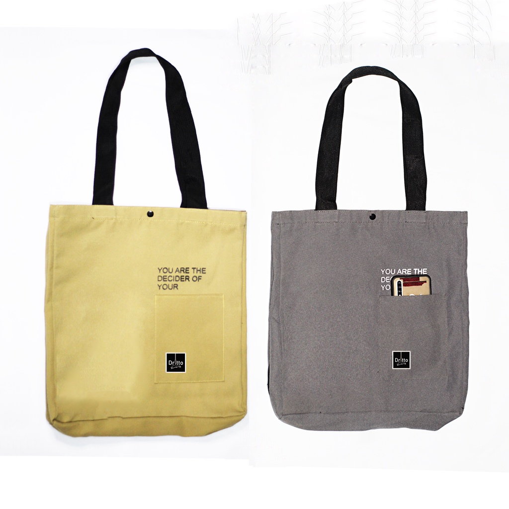 Tote Bag Kuliah Simple - Totebag Kanvas - Dritto