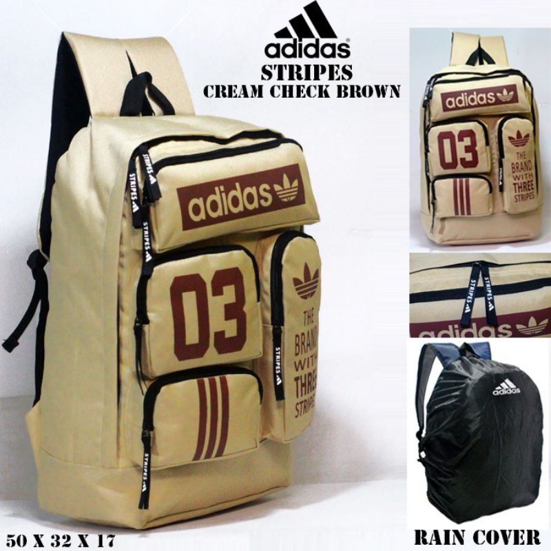 Tas ransel adidas all stripes sport bola futsal olahraga sekolah punggung gendong PRIA