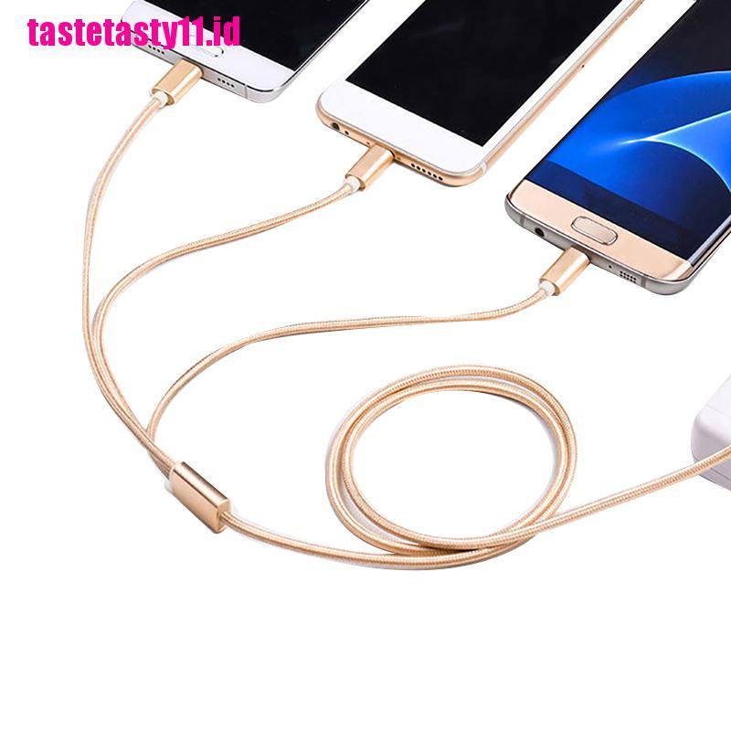 3 in 1 Kabel Data Charger Micro USB Tipe C Untuk iPhone