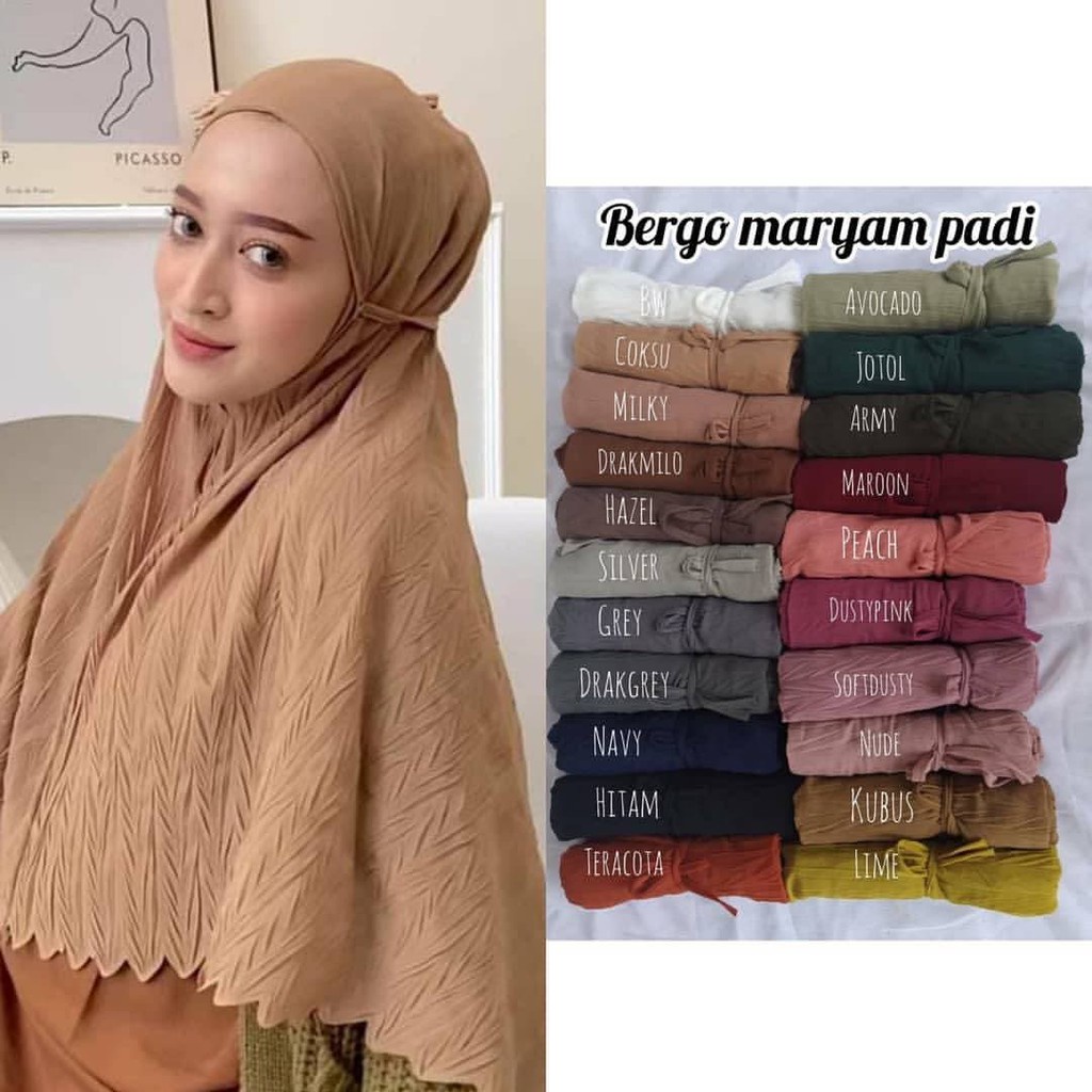 BERGO MARYAM PLISKET PADI BERGO PLISKET ZIG ZAG