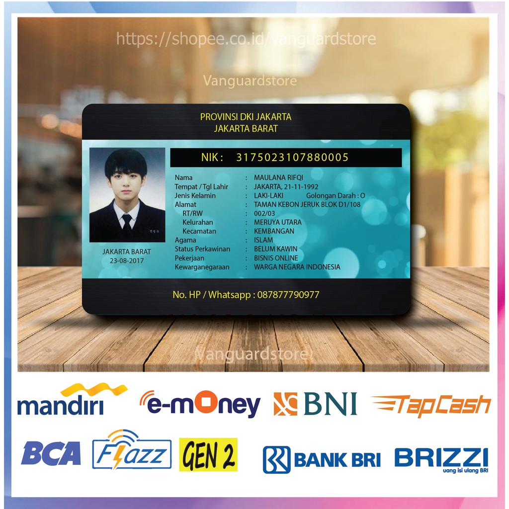 KARTU E MONEY E TOLL KARTU TANDA PENDUDUK DEPAN KTP 2 EMONEY MANDIRI FLAZZ BCA BNI TAPCASH BRIZZI