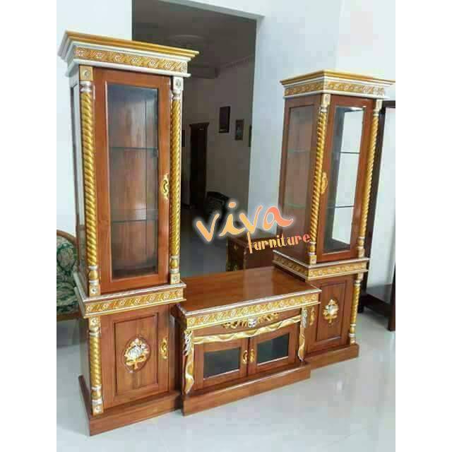 bufet tv pajangan pisah,mebel jepara,furniture