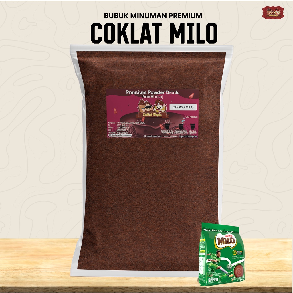 

BUBUK MINUMAN RASA COKLAT MILO RASA BARU UNTUK WARKOP DAN CAFE KEKINIAN 1 KG MINUMAN INSTAN ALA CAFE KEKINIAN