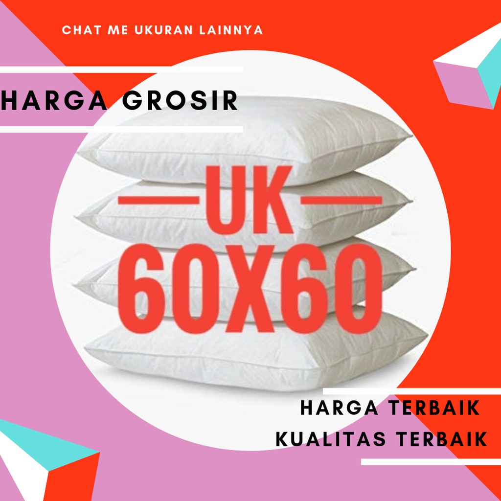  BANTAL  SOFA KURSI  UKURAN  60x60  ISI SILIKON sedia UK 40 45 