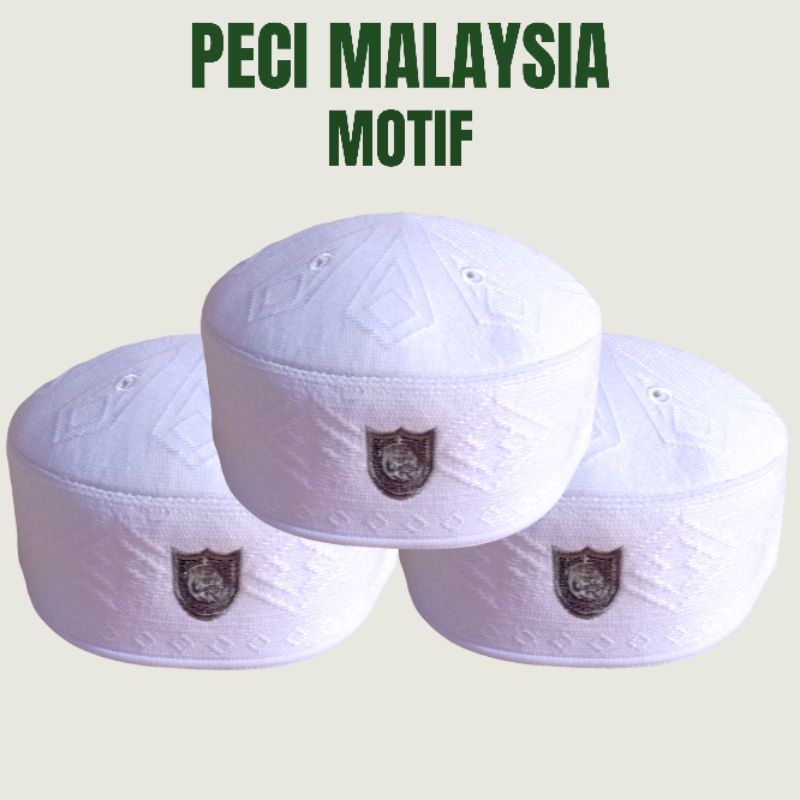 Kupyah santri Peci Putih Santri Songkok Putih Malaysia Super Peci Malaysia Bordir