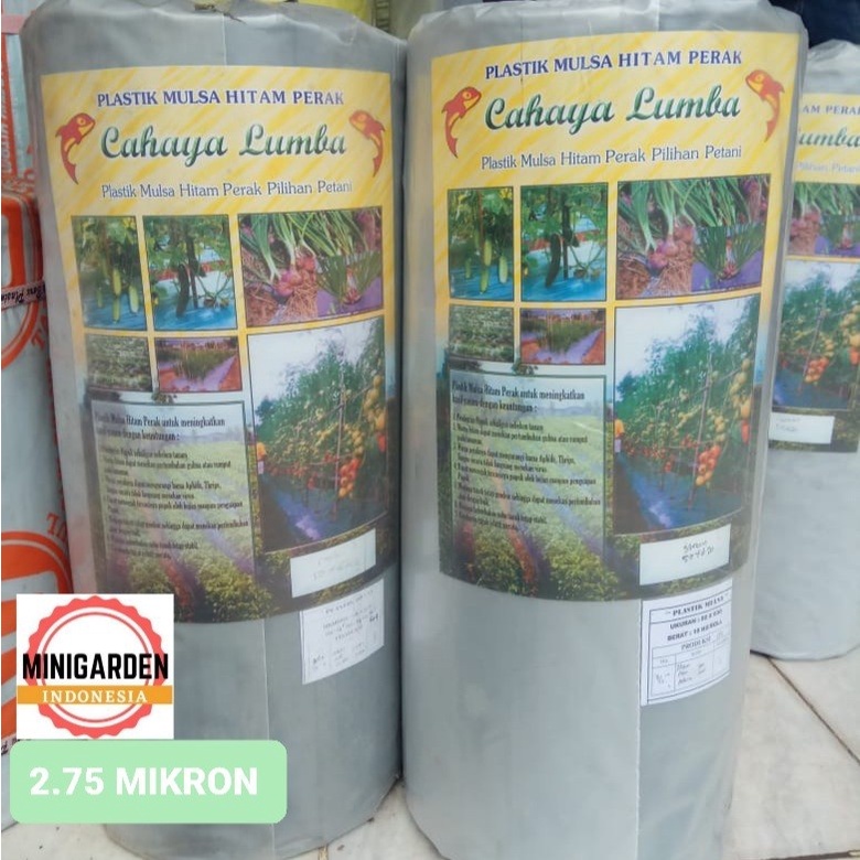 PLASTIK MULSA HITAM PERAK 1 ROLL 2.75 mikron 60 cm x 530 meter