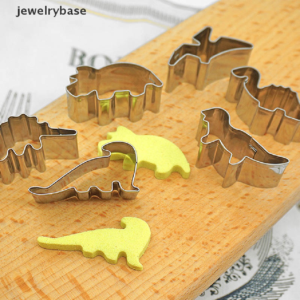 6 Pcs Cetakan Kue Bentuk Dinosaurus Bahan stainless steel Untuk Dekorasi