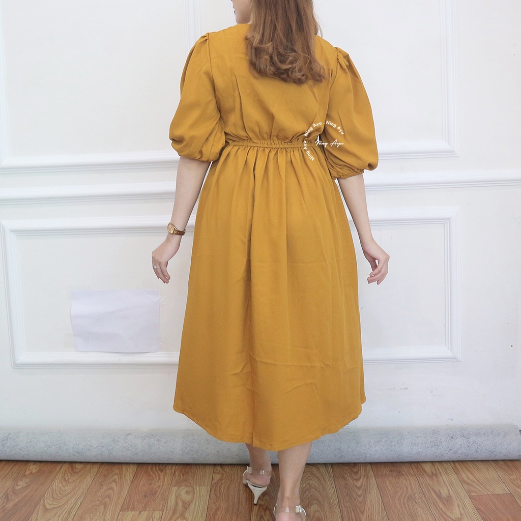Mama Hamil Gwen Dress Wanita Hamil Menyusui Murah Modern Casual Dress Katun - DRO 209-6