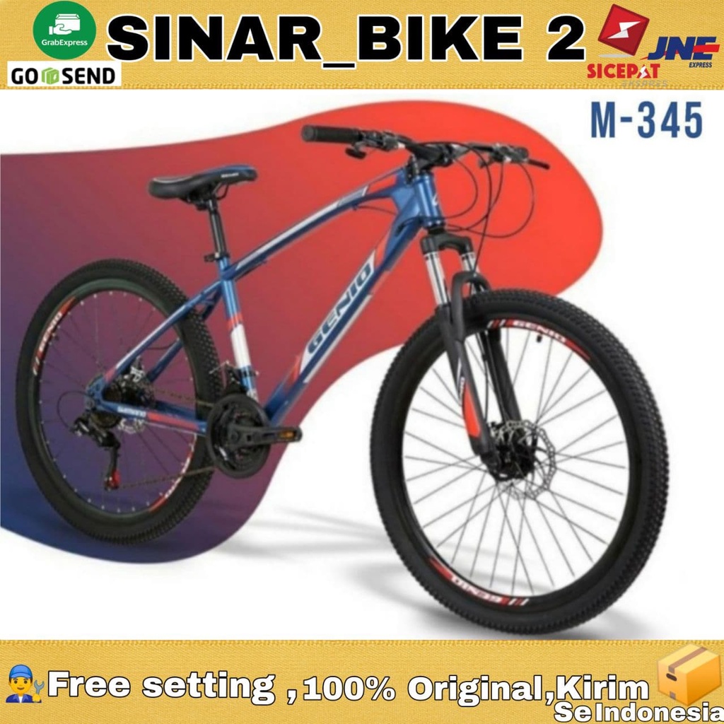 Sepeda Gunung 27,5 Inch MTB GENIO M-345 Hi Ten Steel 24 Speed