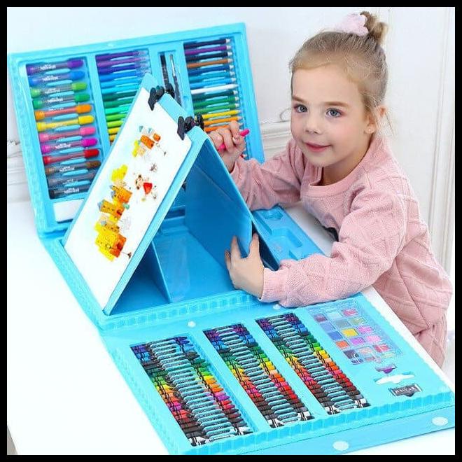 

Crayon Anak Set Isi 208 Pcs Alat Lukis Anak Set Pensil Warna Pink