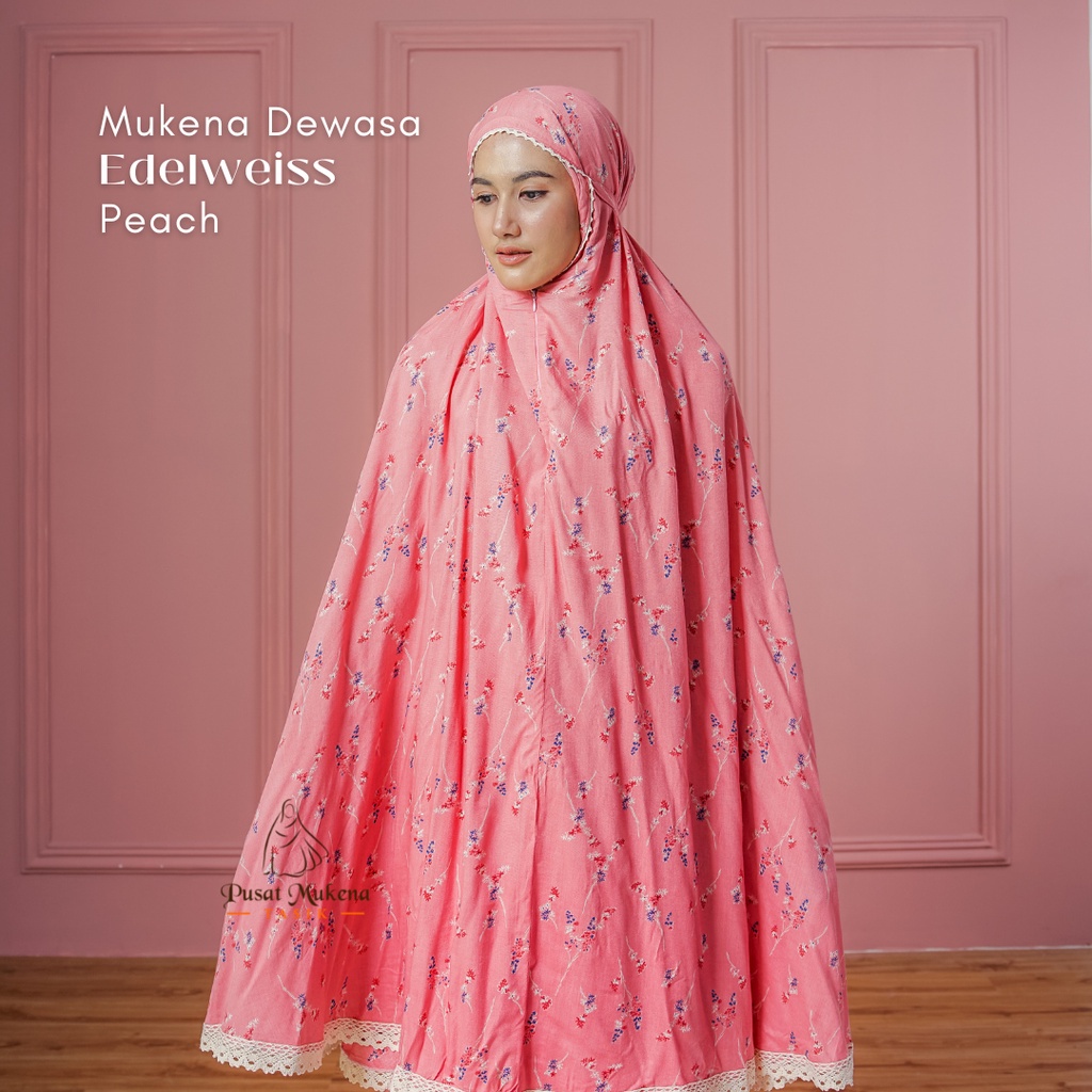 Pusat Beli Mukena Tasik - Mukena Dewasa 2in1 Katun Rayon Bali Travelling Edelweiss