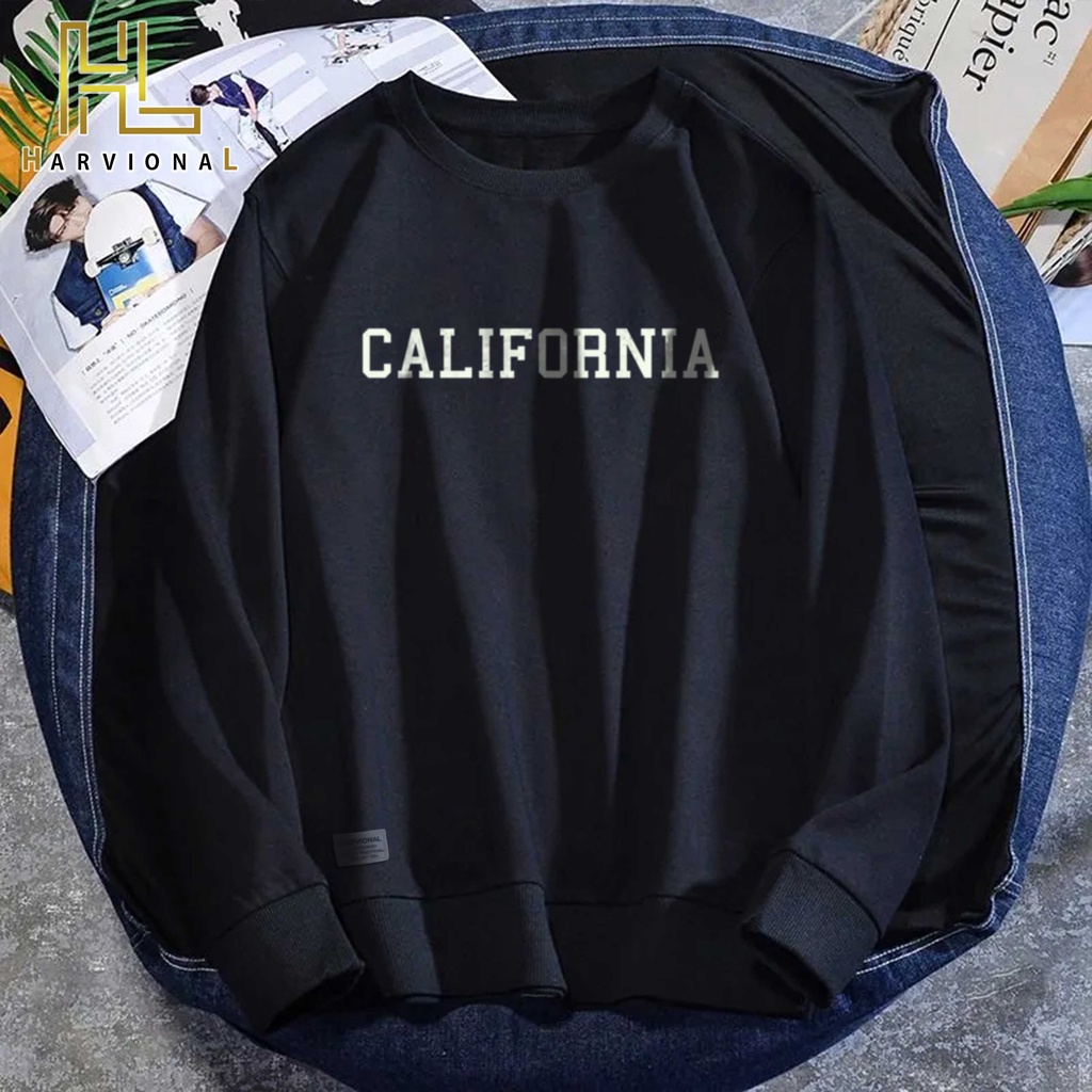 Parisdivarious Sweater Hoodie Sweatshirt Crewneck California Bahan Fleece Size S - XXL (Pria &amp; Wanita)