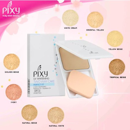 PIXY PERFECT FIT UV Whitening TWC Two Way Cake | bedak padat