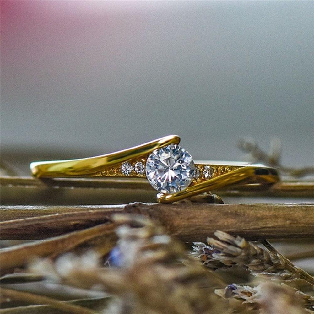 R-cincin Nikah Alloy Desain Bunga Hias Berlian Imitasi Gaya Klasik Untuk Wanita