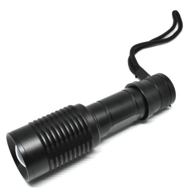 Taffware Senter LED 1000 Lumens Zoomable Flashlight Waterproof - Black