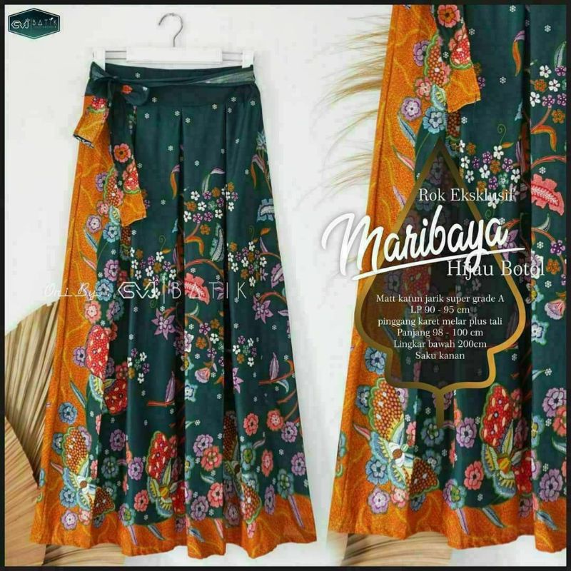 Rok Katun Motif Batik Wanita Remaja Dewasa Panjang Jumbo Fashion Muslim Kekinian Terbaru Pekalongan-X