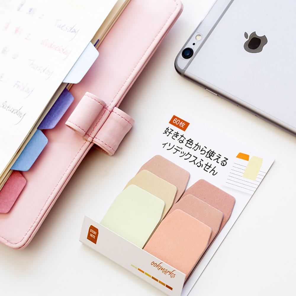 Timekey 60 Lembar / set Sticky Notes Warna Gradasi Gaya Korea E5T7